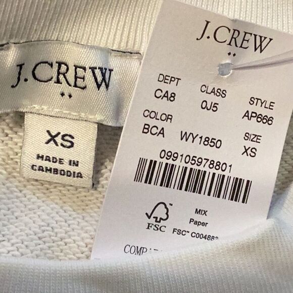 NWT J. Crew Safari Zebra Giraffe Print Crewneck Cozy Sweatshirt AP666 XS - Picture 4 of 7